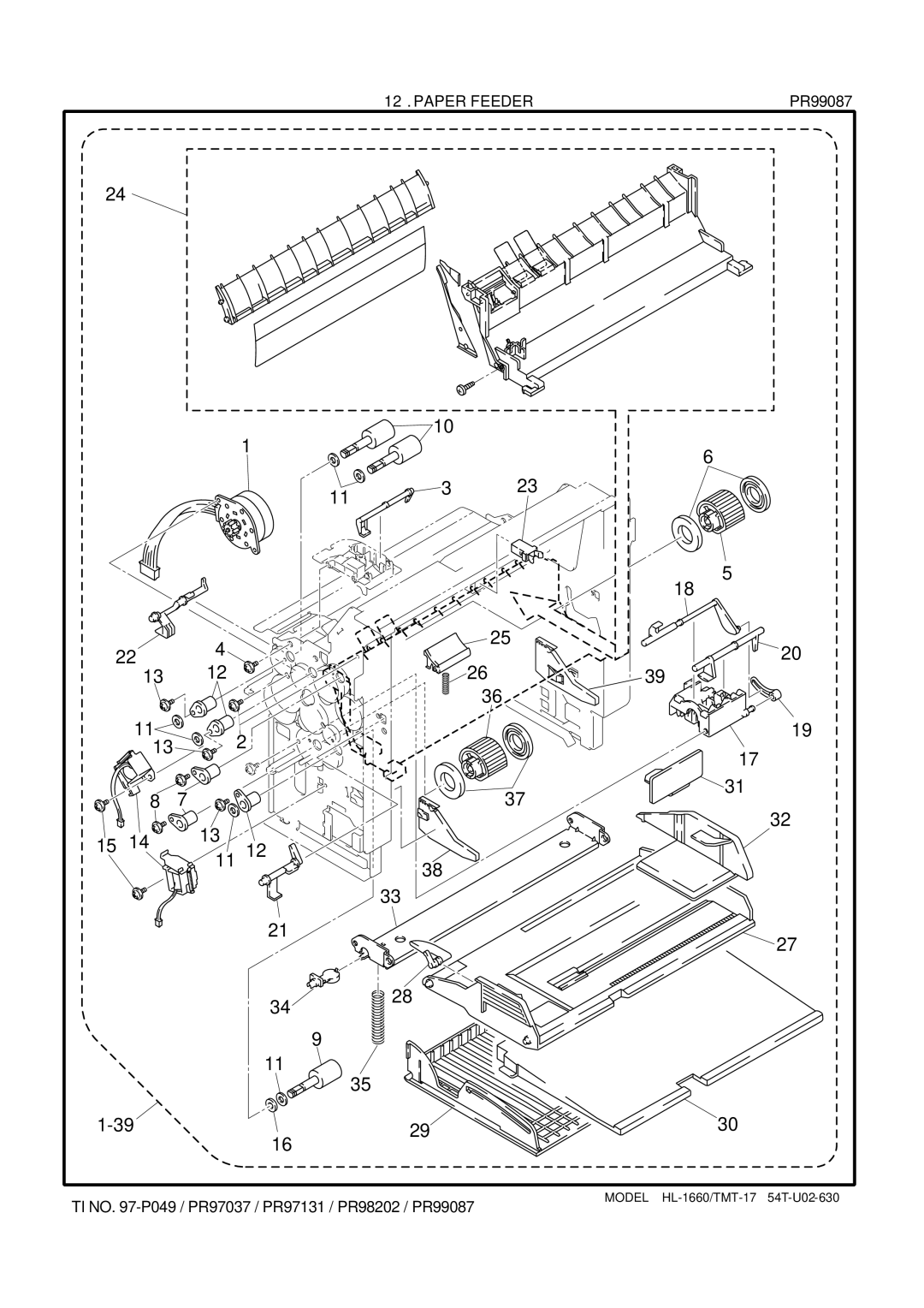 Brother HL-1260 service manual Paper Feeder 