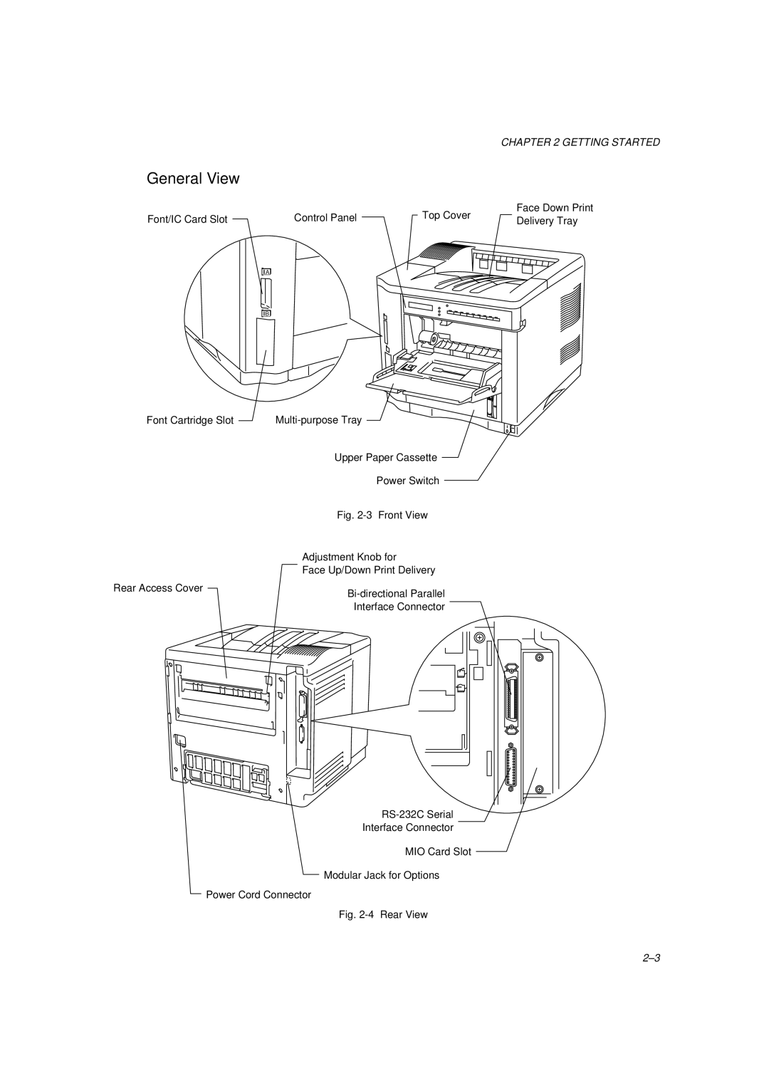 Brother HL-1260 service manual General View, Front View 