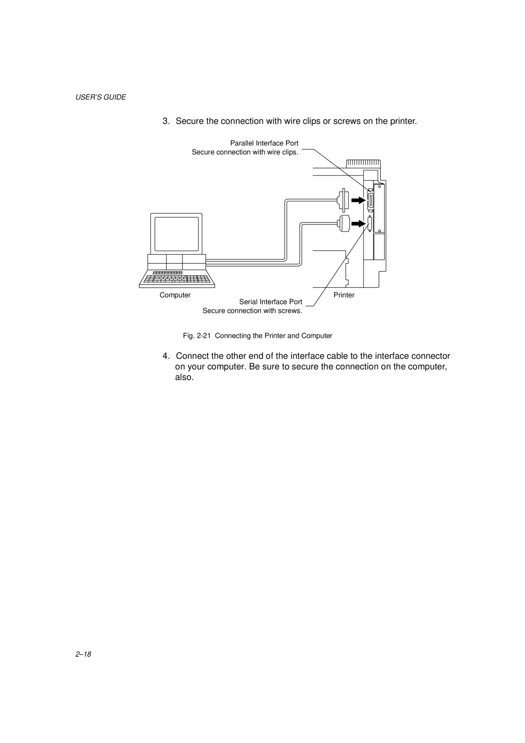 Brother HL-1260 service manual Connecting the Printer and Computer 