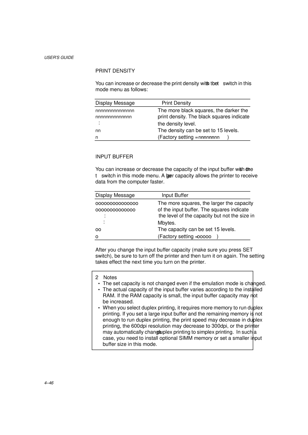 Brother HL-1260 service manual Print Density 