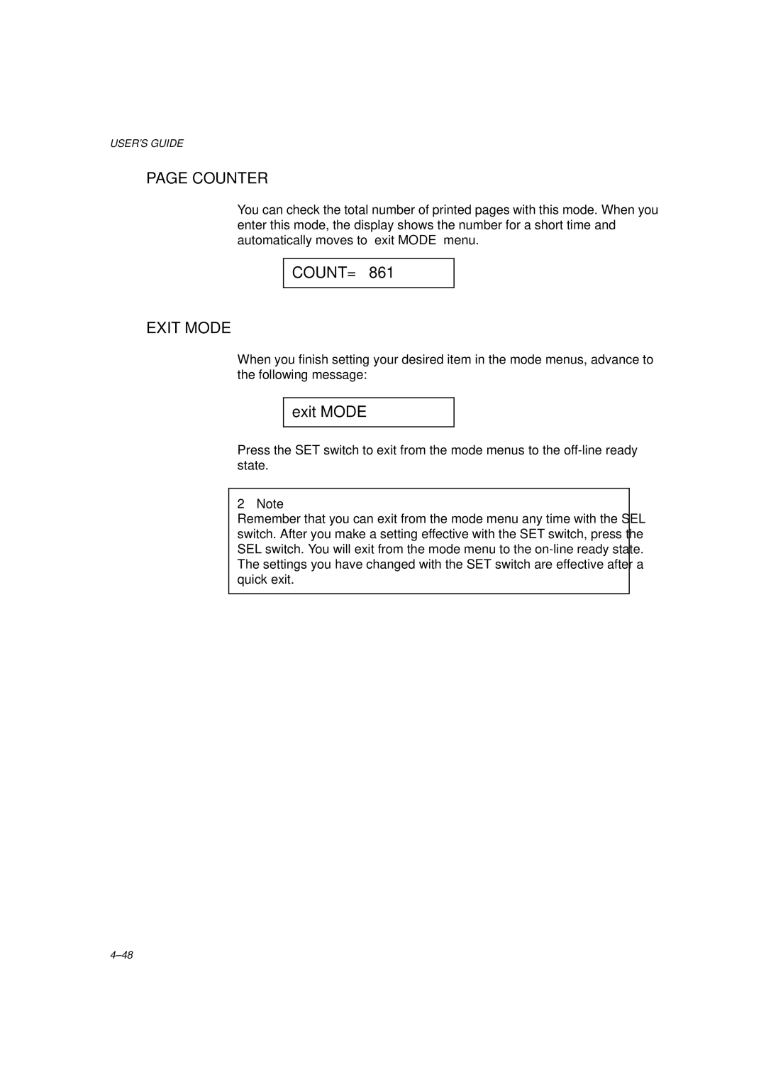 Brother HL-1260 service manual Counter 