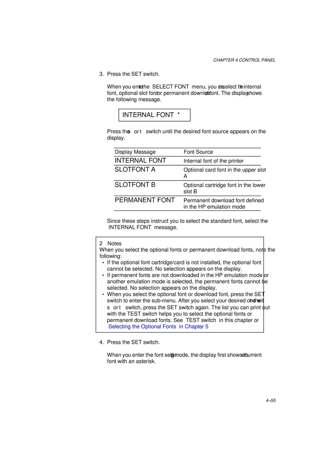 Brother HL-1260 service manual Internal Font 