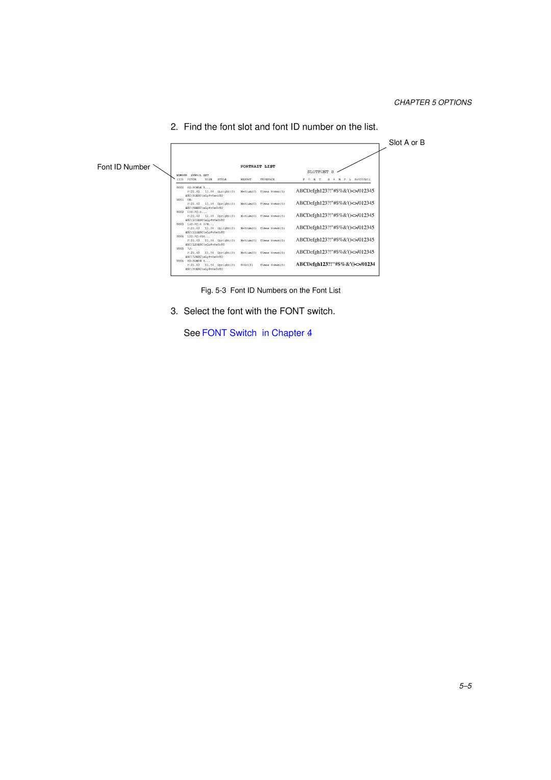 Brother HL-1260 service manual Find the font slot and font ID number on the list 