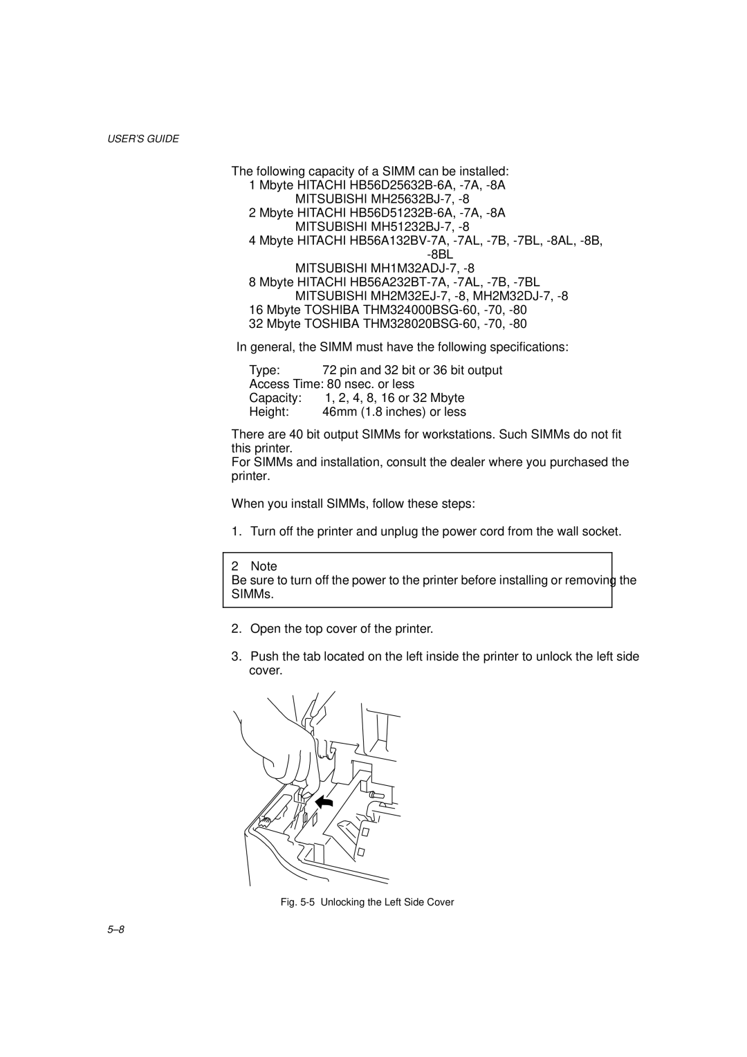 Brother HL-1260 service manual Mitsubishi MH1M32ADJ-7 