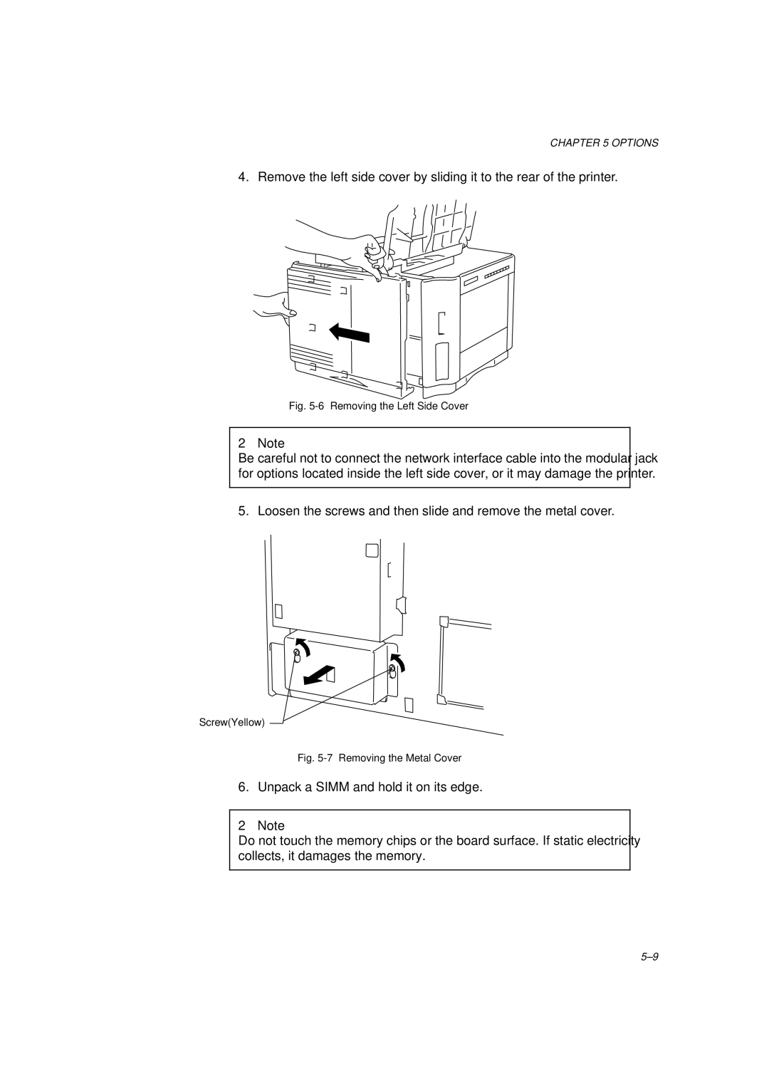 Brother HL-1260 service manual Removing the Left Side Cover 