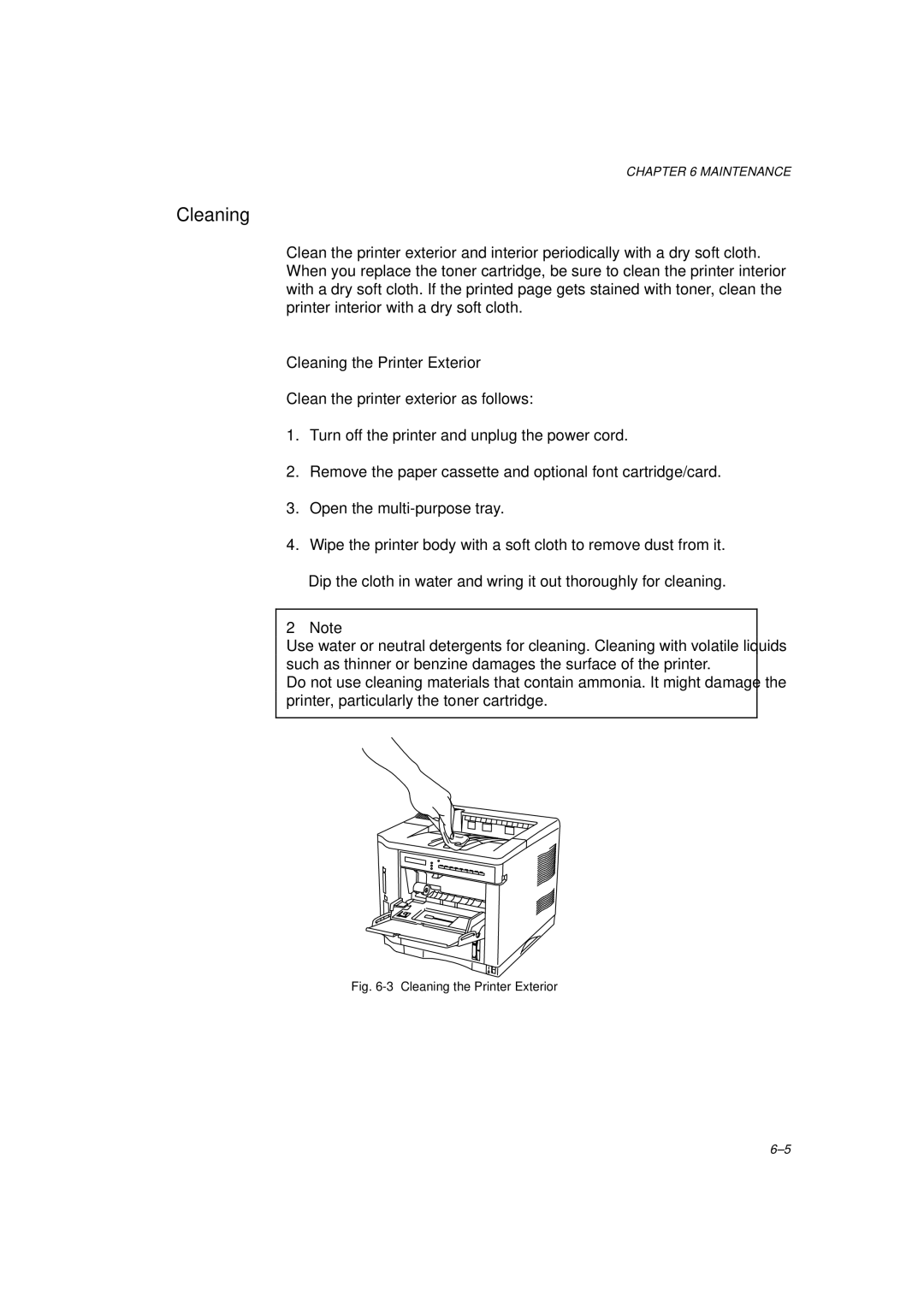 Brother HL-1260 service manual Cleaning the Printer Exterior 