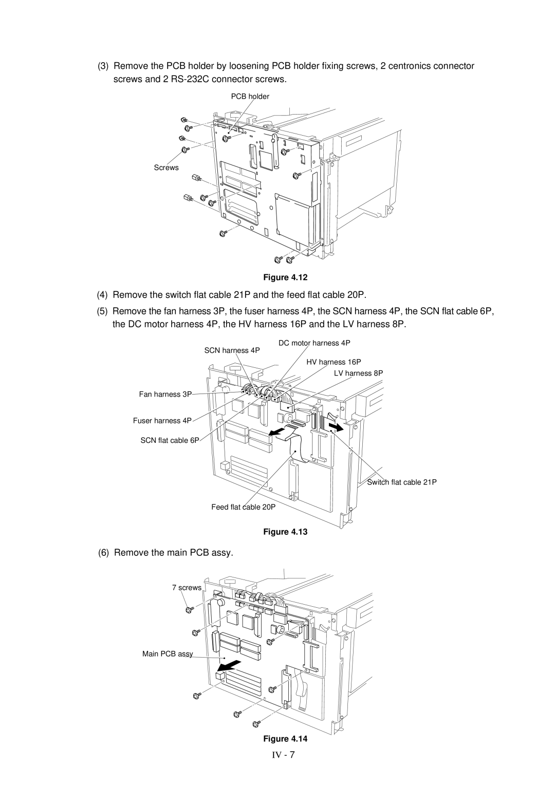 Brother HL-1260 service manual Remove the main PCB assy 