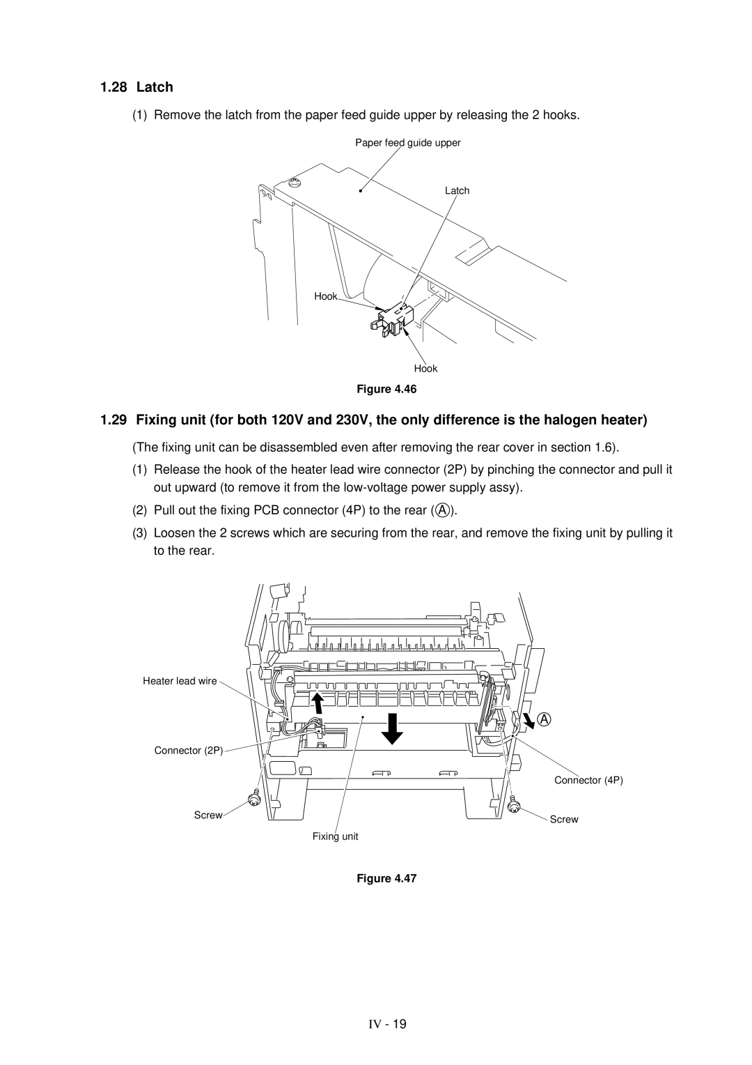 Brother HL-1260 service manual Latch 