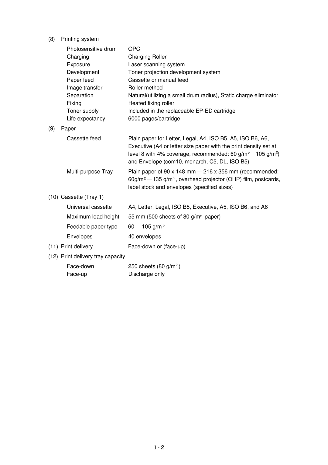 Brother HL-1260 service manual Printing system Photosensitive drum, Opc 