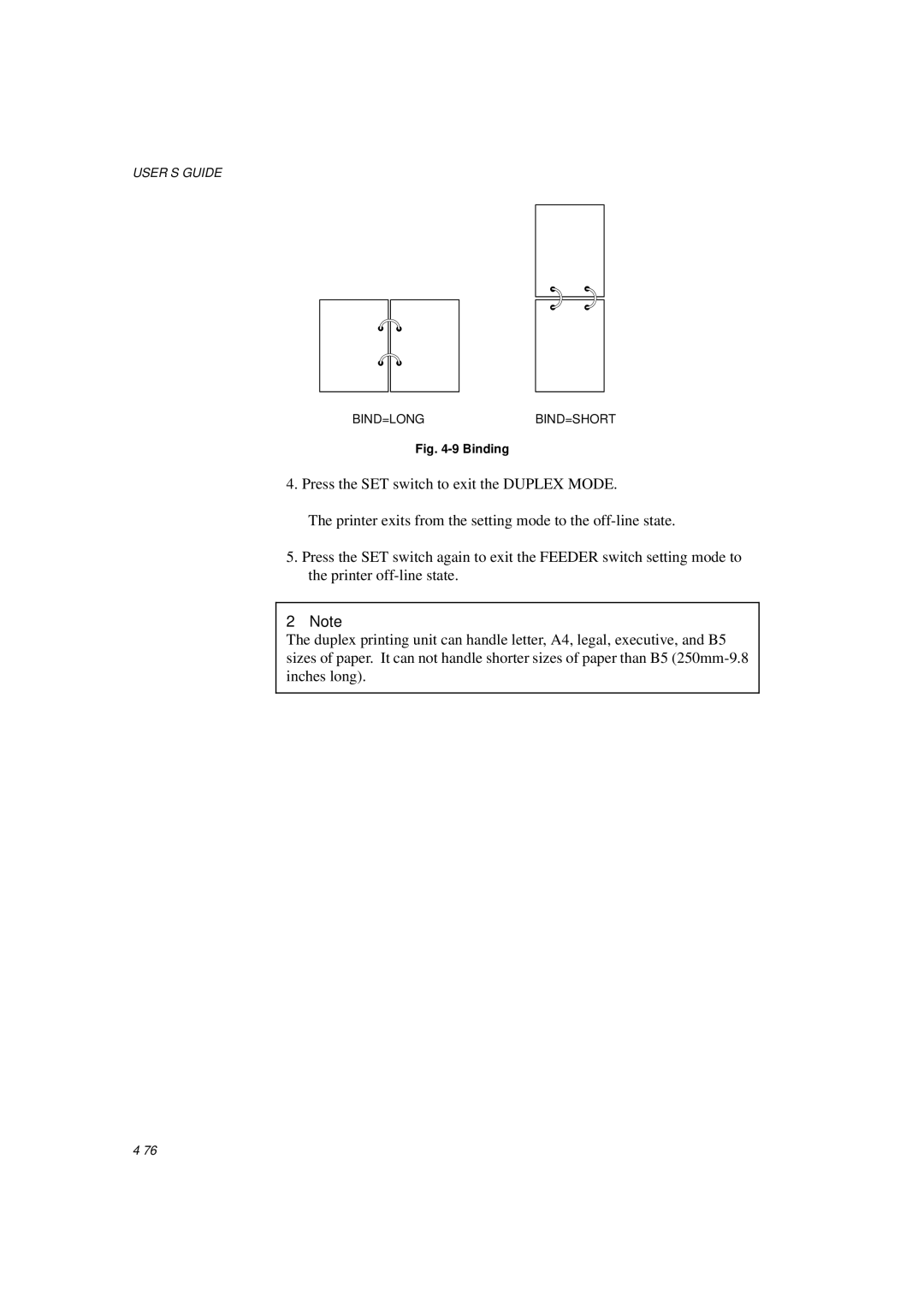 Brother HL-1260E manual Binding 