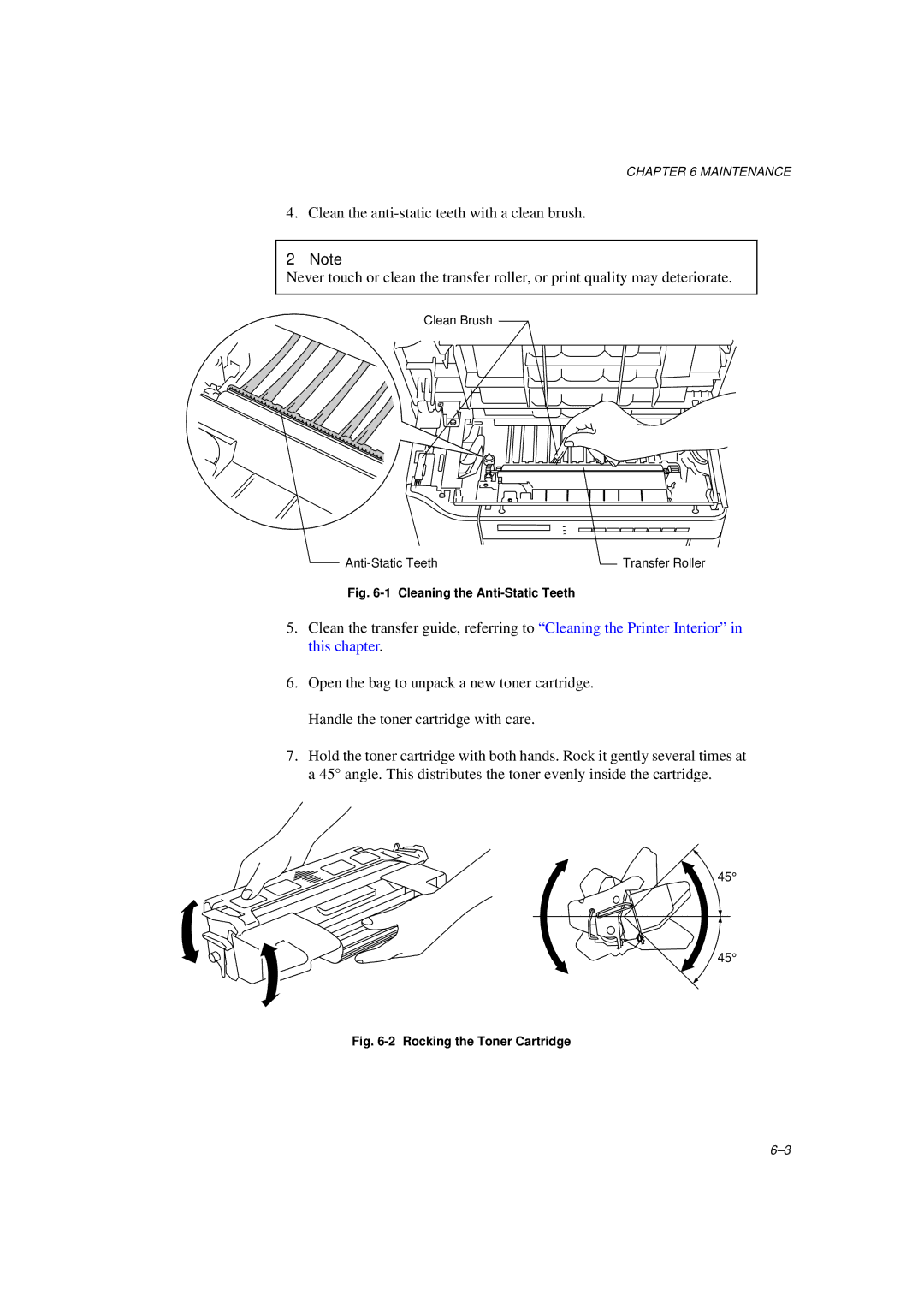 Brother HL-1260E manual Cleaning the Anti-Static Teeth 