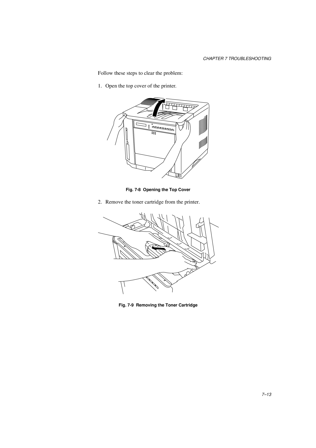 Brother HL-1260E manual Removing the Toner Cartridge 