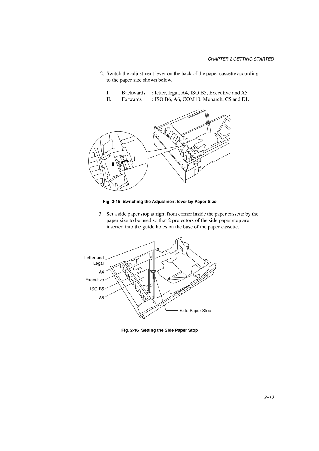 Brother HL-1260E manual Switching the Adjustment lever by Paper Size 