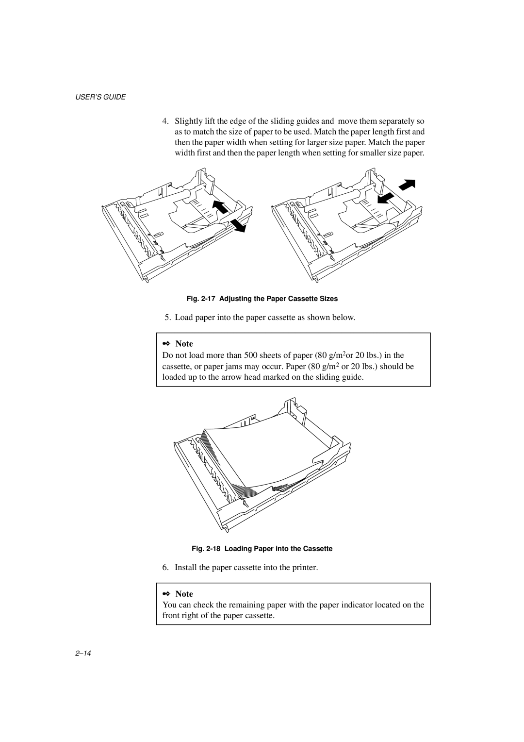 Brother HL-1260E manual Adjusting the Paper Cassette Sizes 