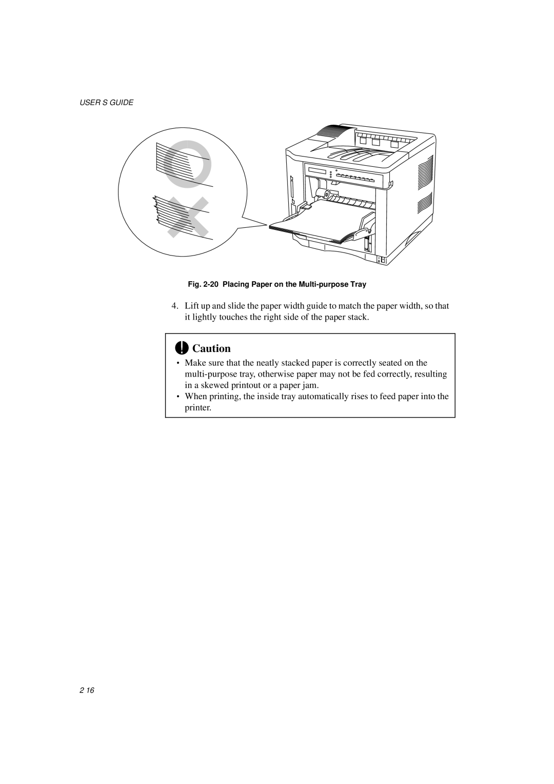 Brother HL-1260E manual Placing Paper on the Multi-purpose Tray 