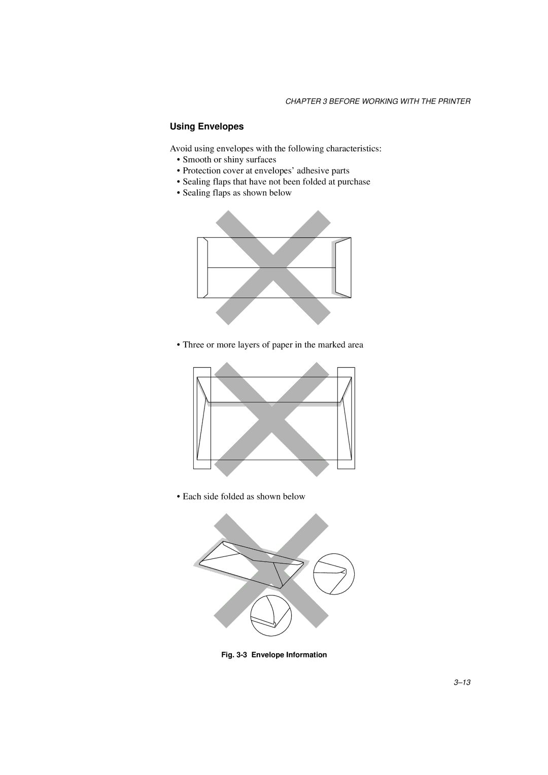 Brother HL-1260E manual Using Envelopes, Envelope Information 