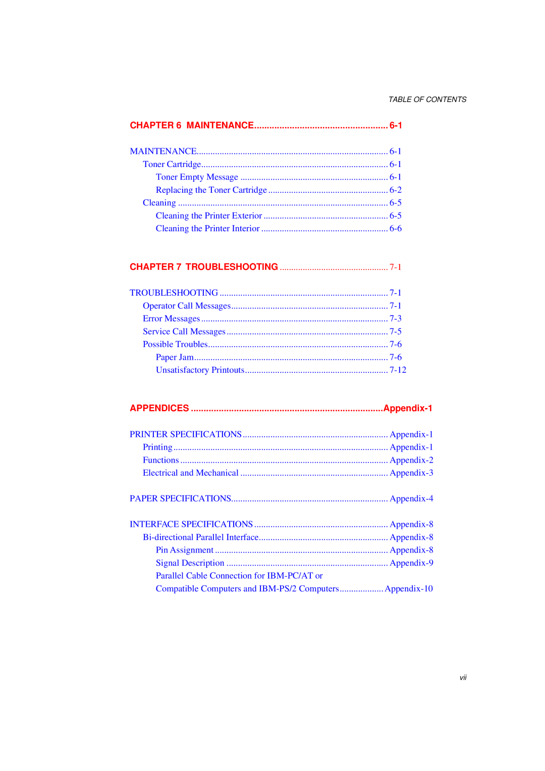 Brother HL-1260E manual Appendix-1 