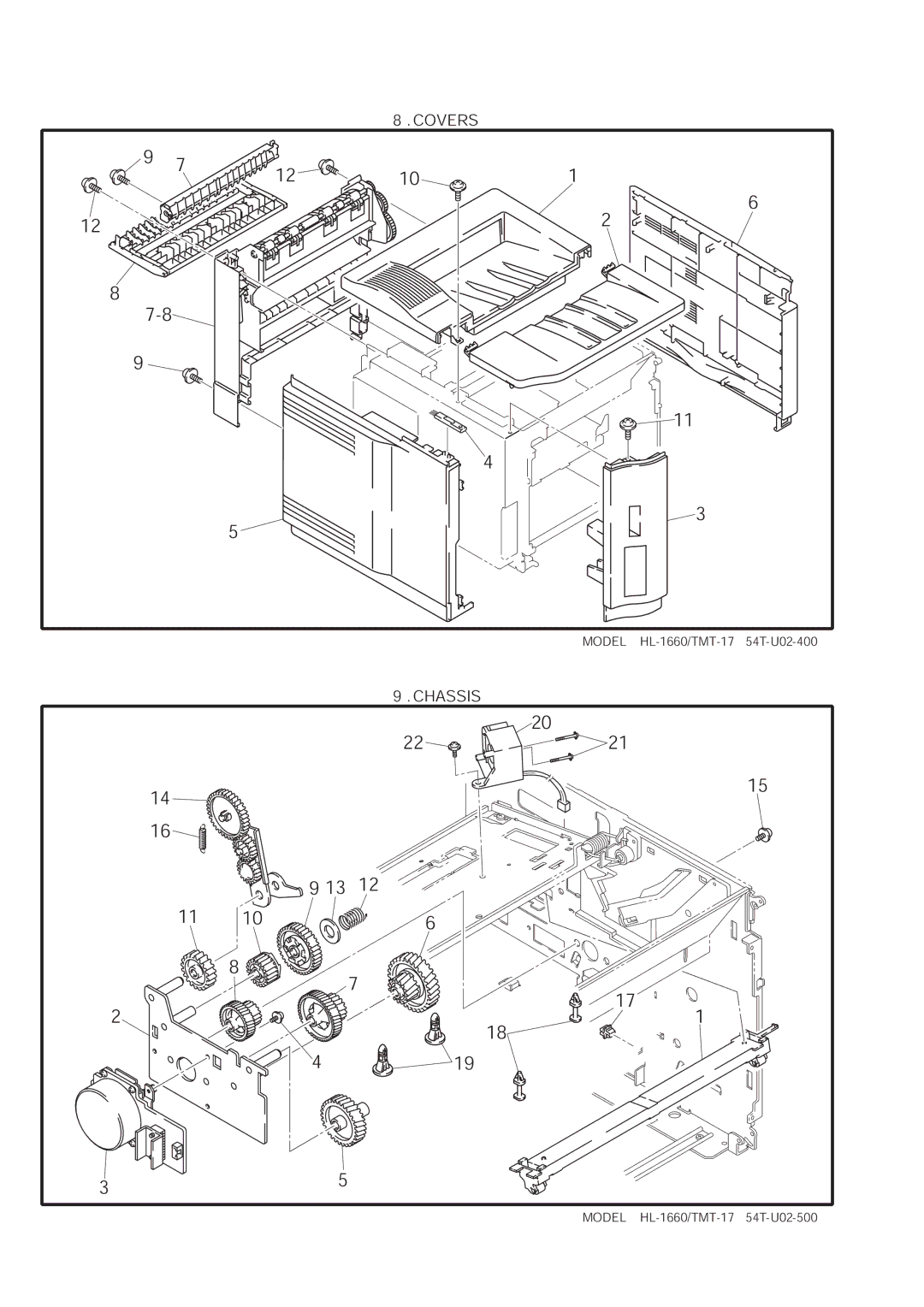 Brother HL-1660 manual Covers, Chassis 