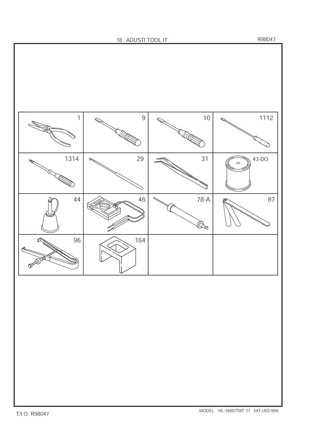 Brother HL-1660 manual Adjusting Tool KIT 