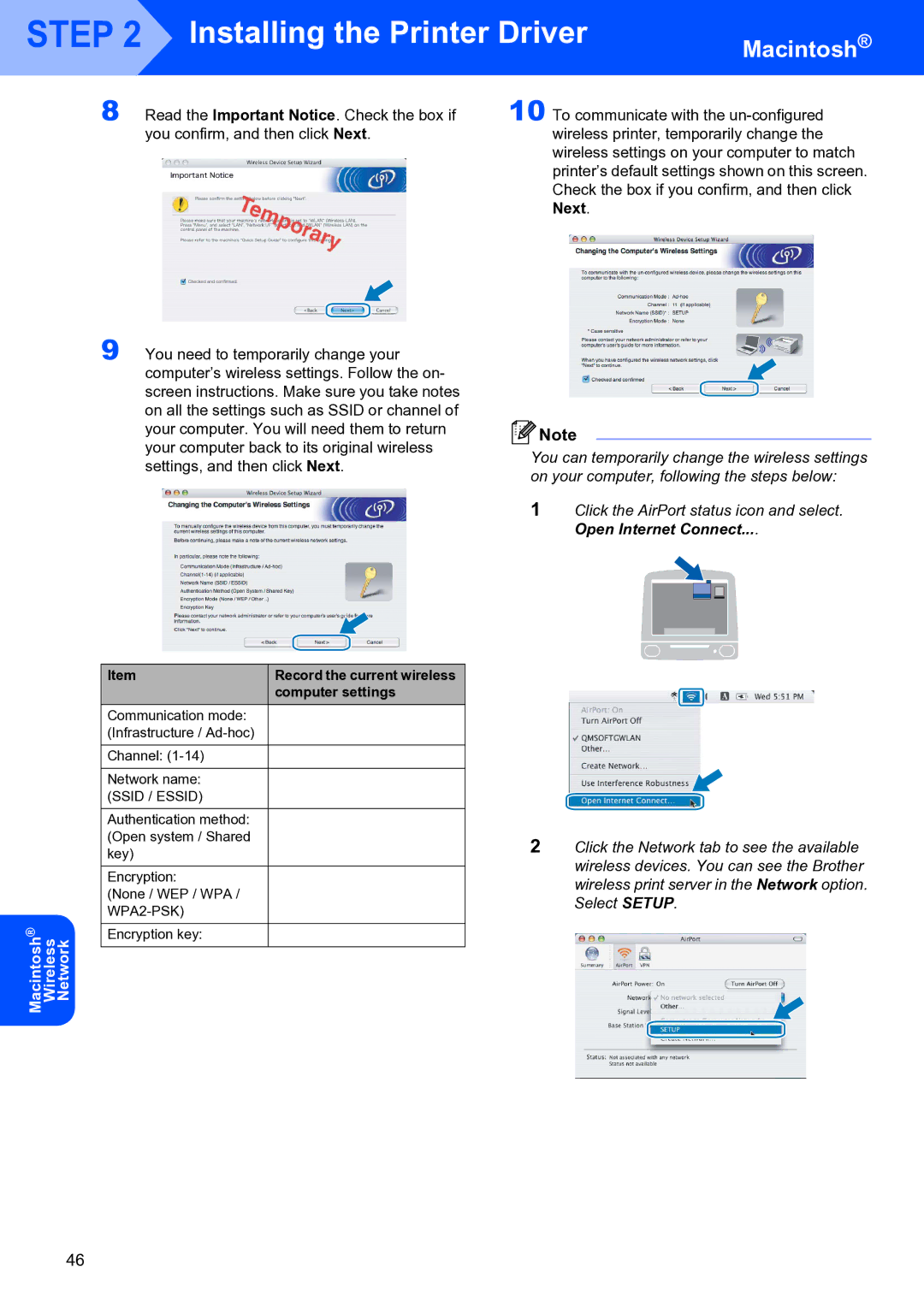 Brother HL-4070CDW setup guide Click the Network tab to see the available 