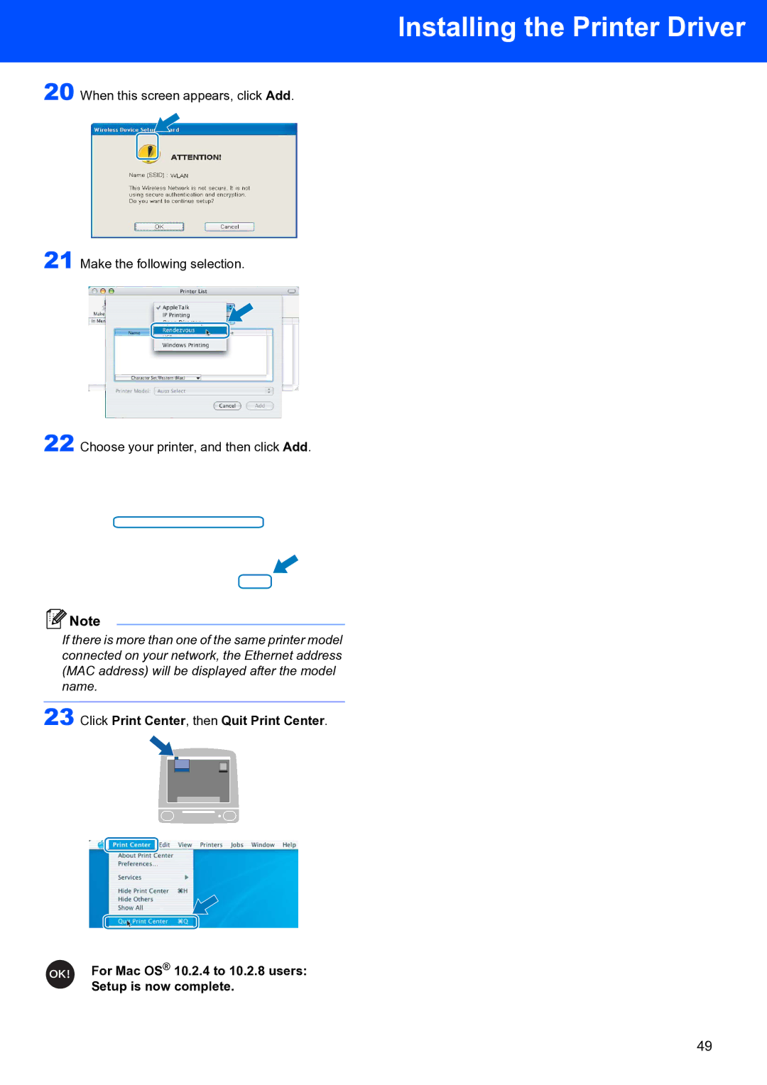 Brother HL-4070CDW setup guide Installing the Printer Driver 