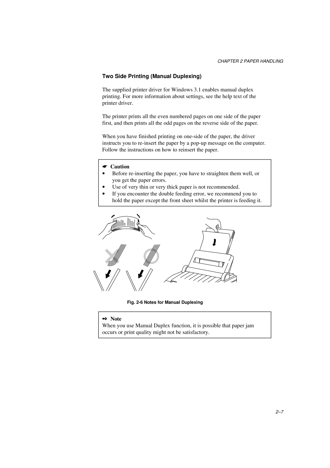 Brother HL-600 manual Two Side Printing Manual Duplexing 