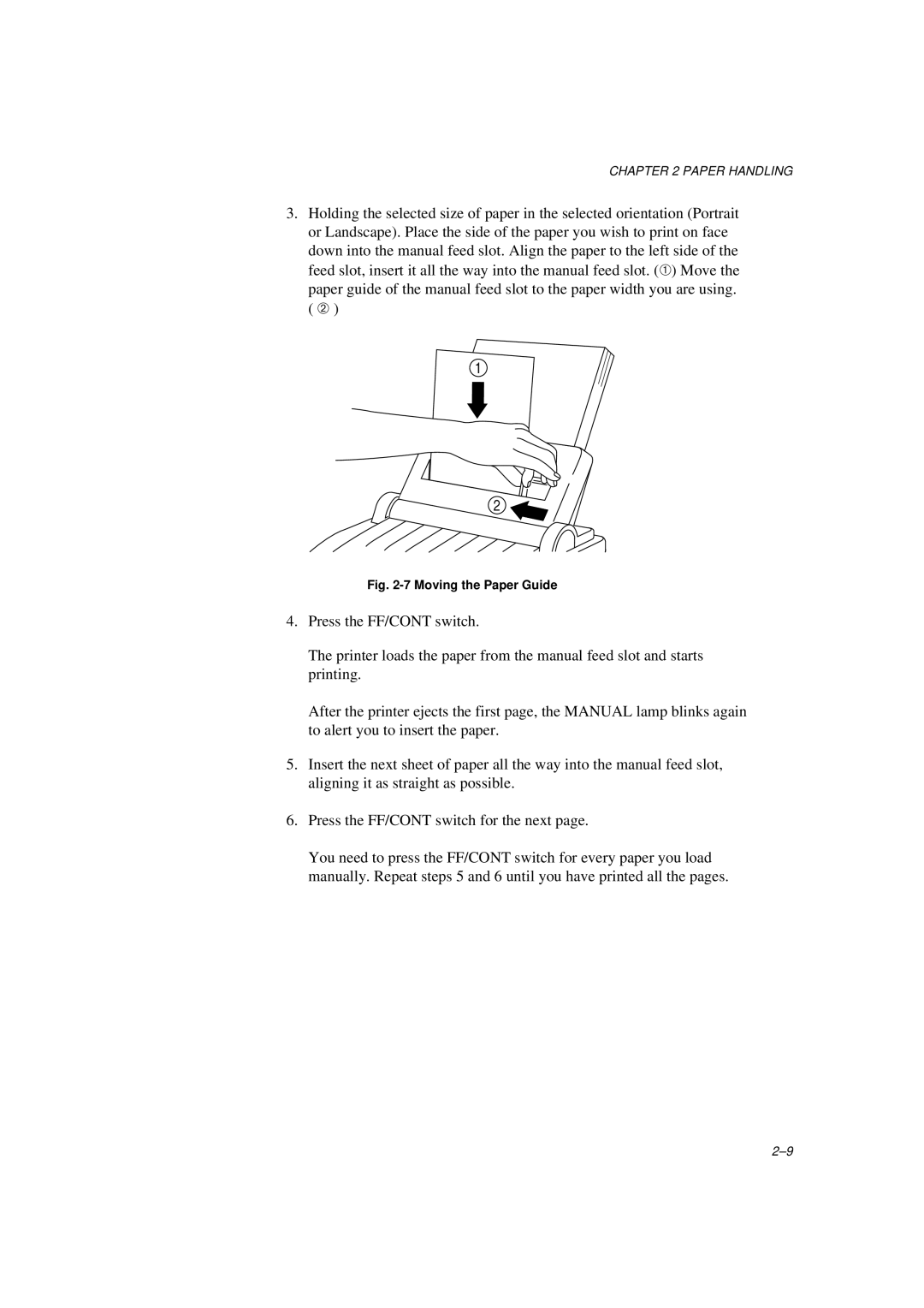 Brother HL-600 manual Moving the Paper Guide 