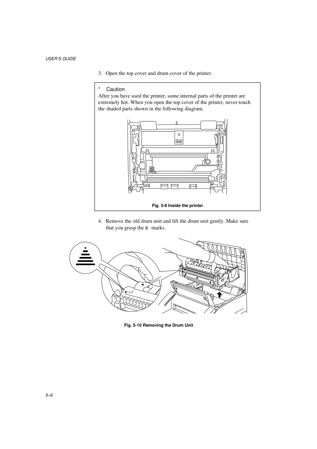 Brother HL-600 manual Inside the printer 