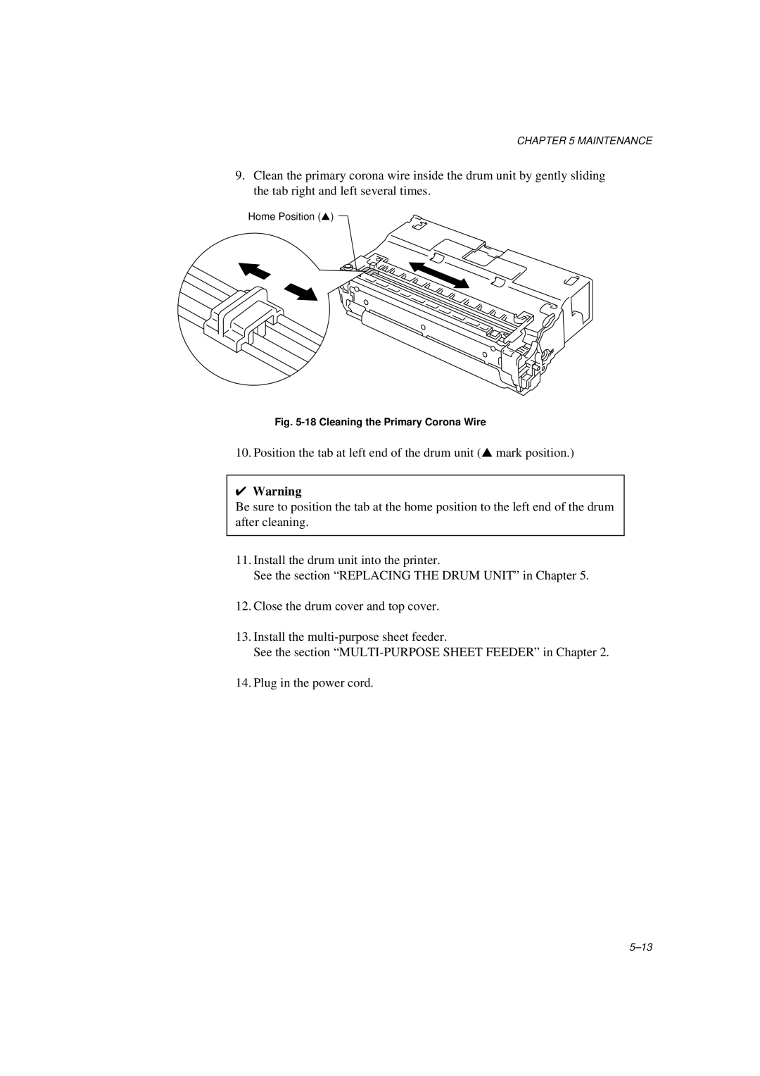 Brother HL-600 manual Cleaning the Primary Corona Wire 