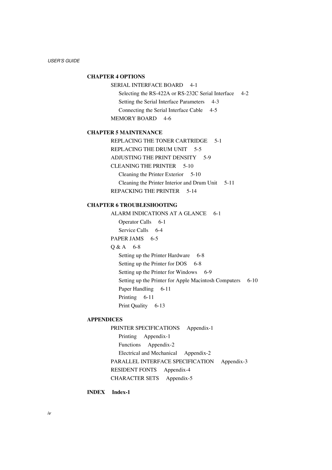 Brother HL-600 manual Options 