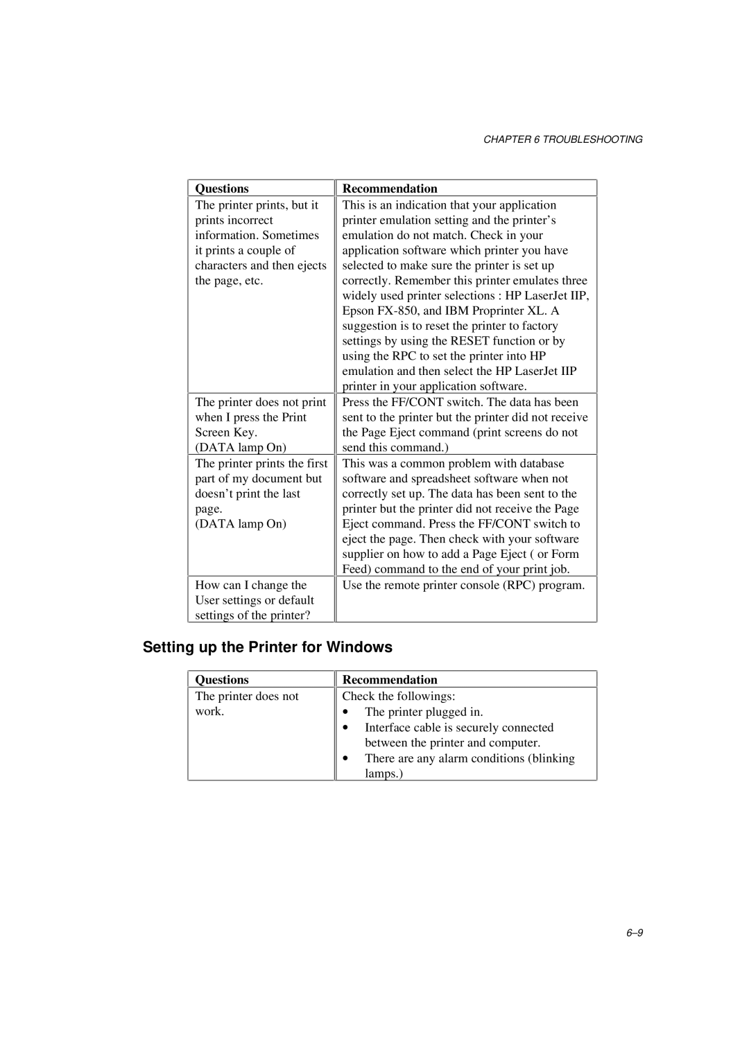 Brother HL-600 manual Setting up the Printer for Windows 