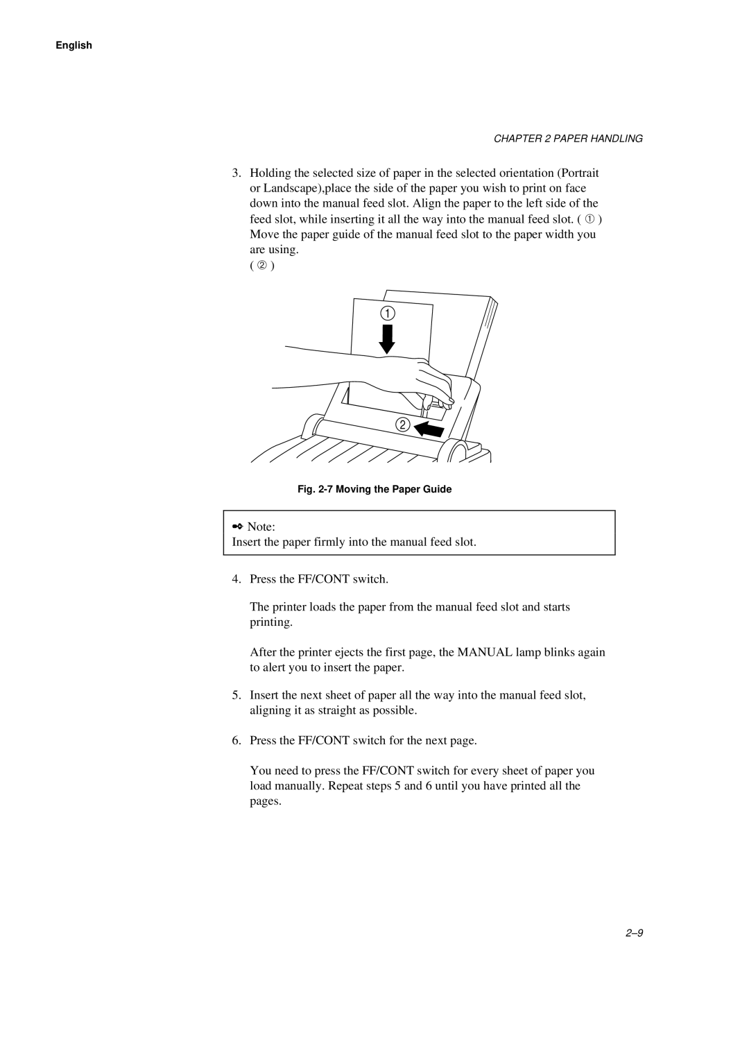 Brother HL-660 manual Moving the Paper Guide 