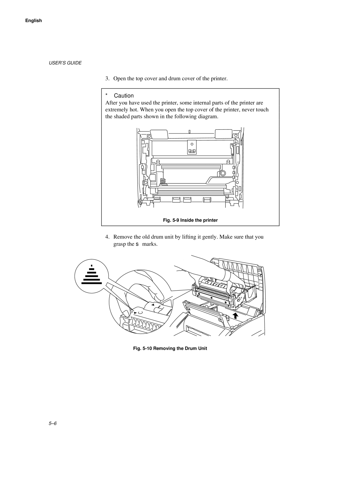 Brother HL-660 manual Inside the printer 