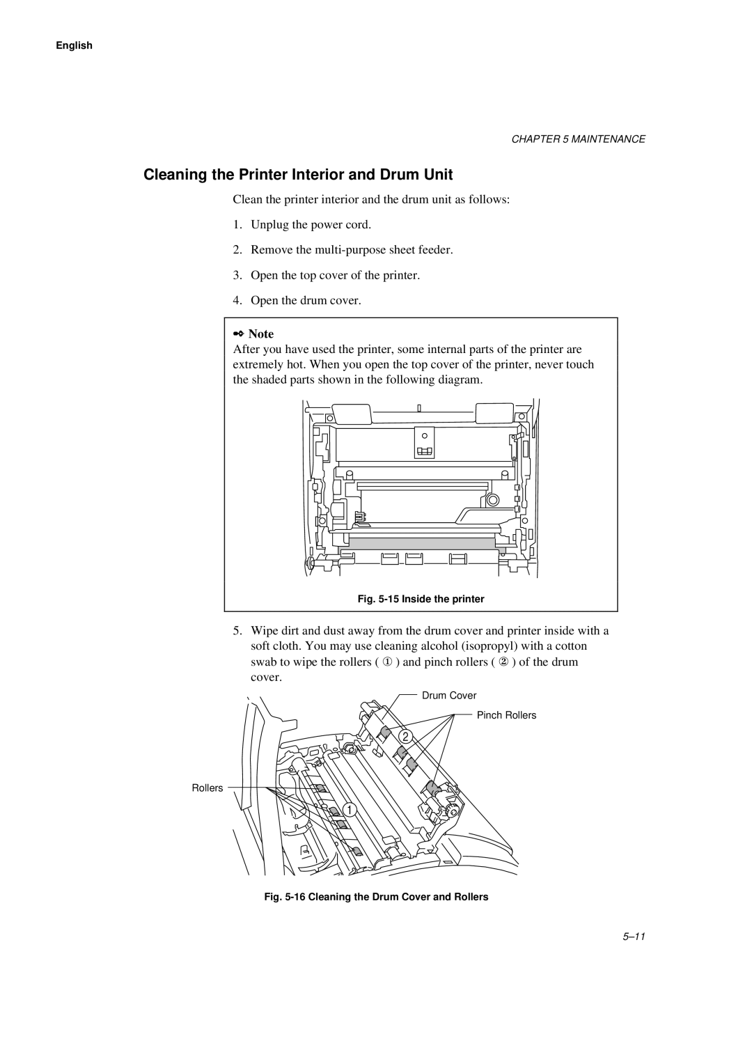 Brother HL-660 manual Cleaning the Printer Interior and Drum Unit, Inside the printer 