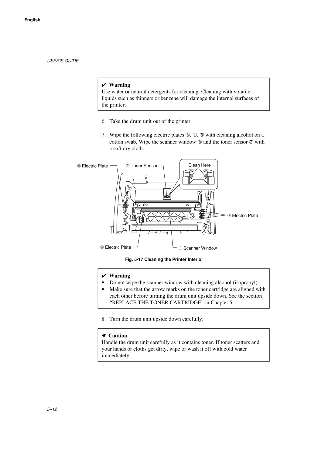 Brother HL-660 manual Cleaning the Printer Interior 