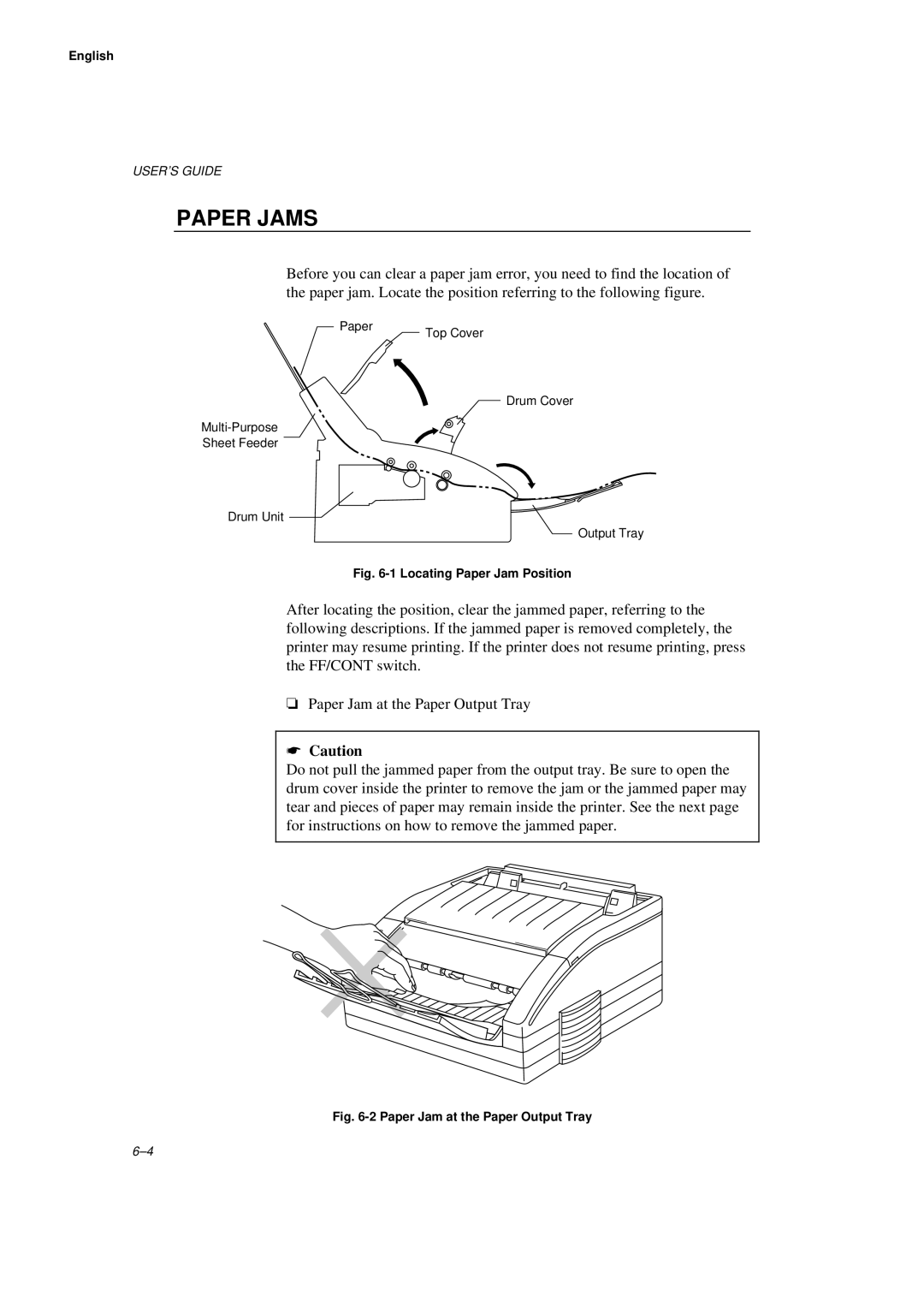 Brother HL-660 manual Paper Jams, Locating Paper Jam Position 