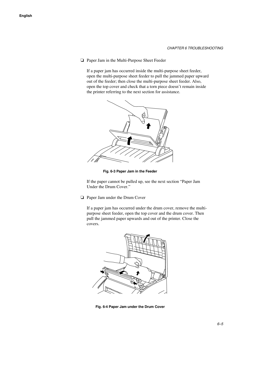 Brother HL-660 manual Paper Jam in the Feeder 