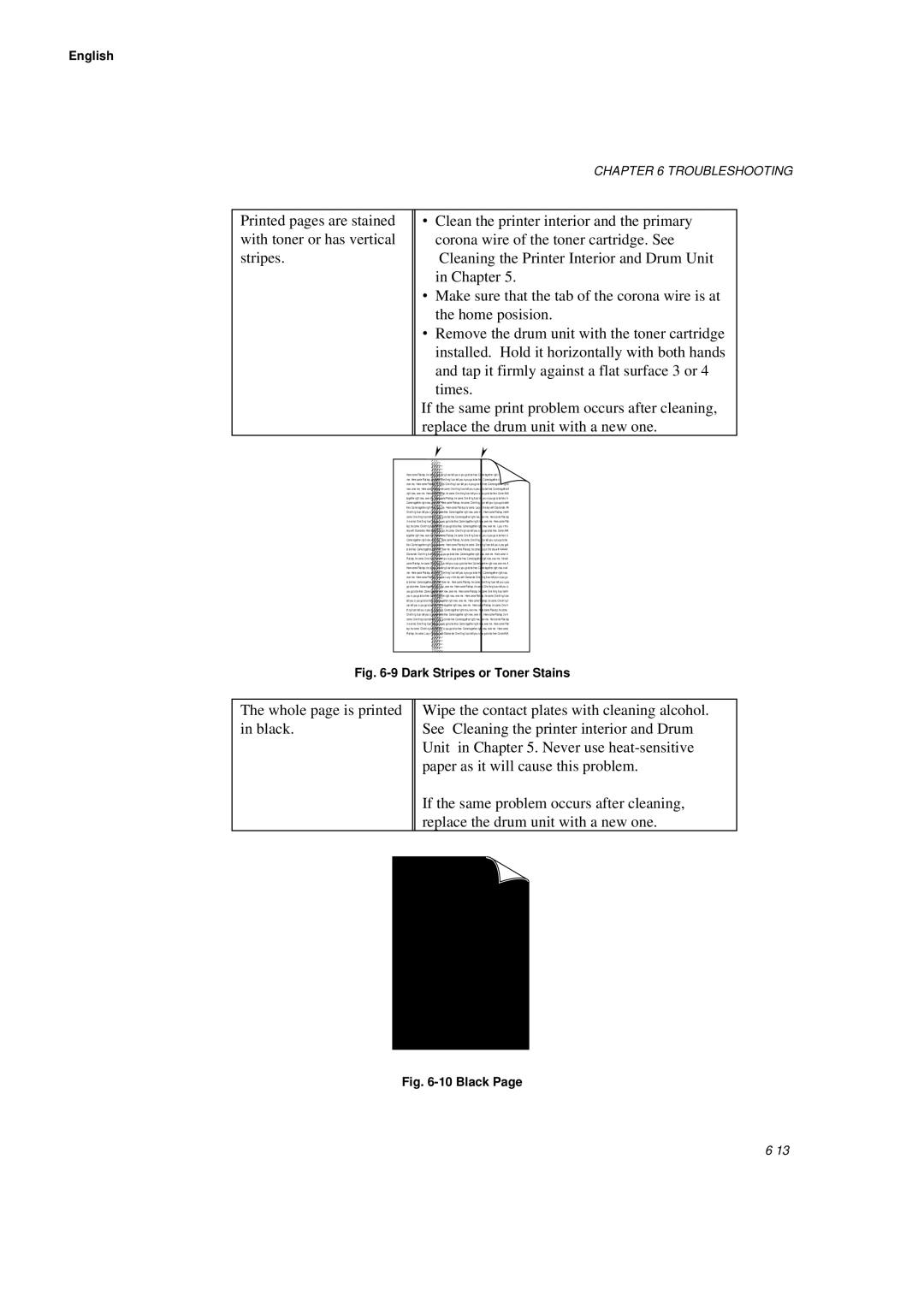 Brother HL-660 manual Dark Stripes or Toner Stains 