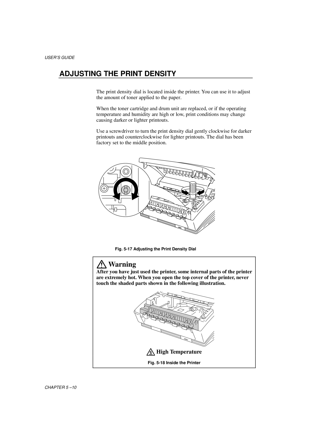 Brother HL-700 Series manual Adjusting the Print Density Dial 