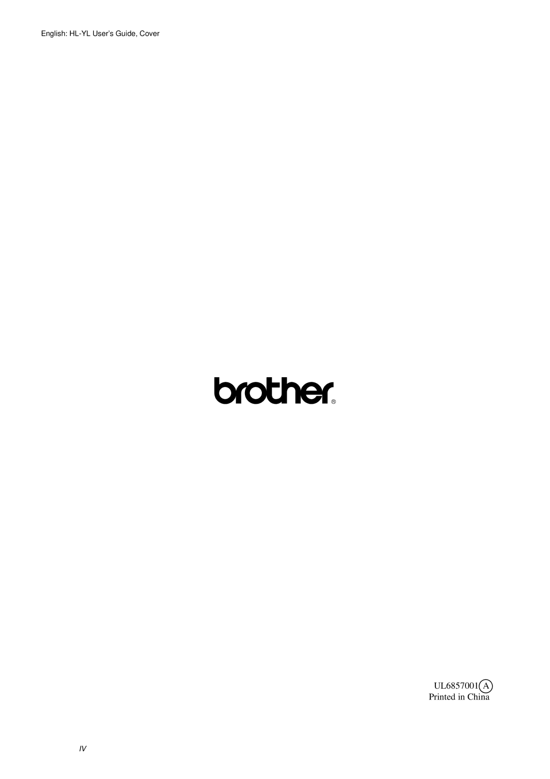 Brother HL-720 manual UL6857001 a 