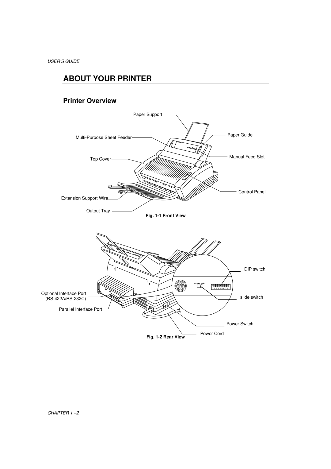 Brother HL-760 Series manual About Your Printer, Printer Overview 