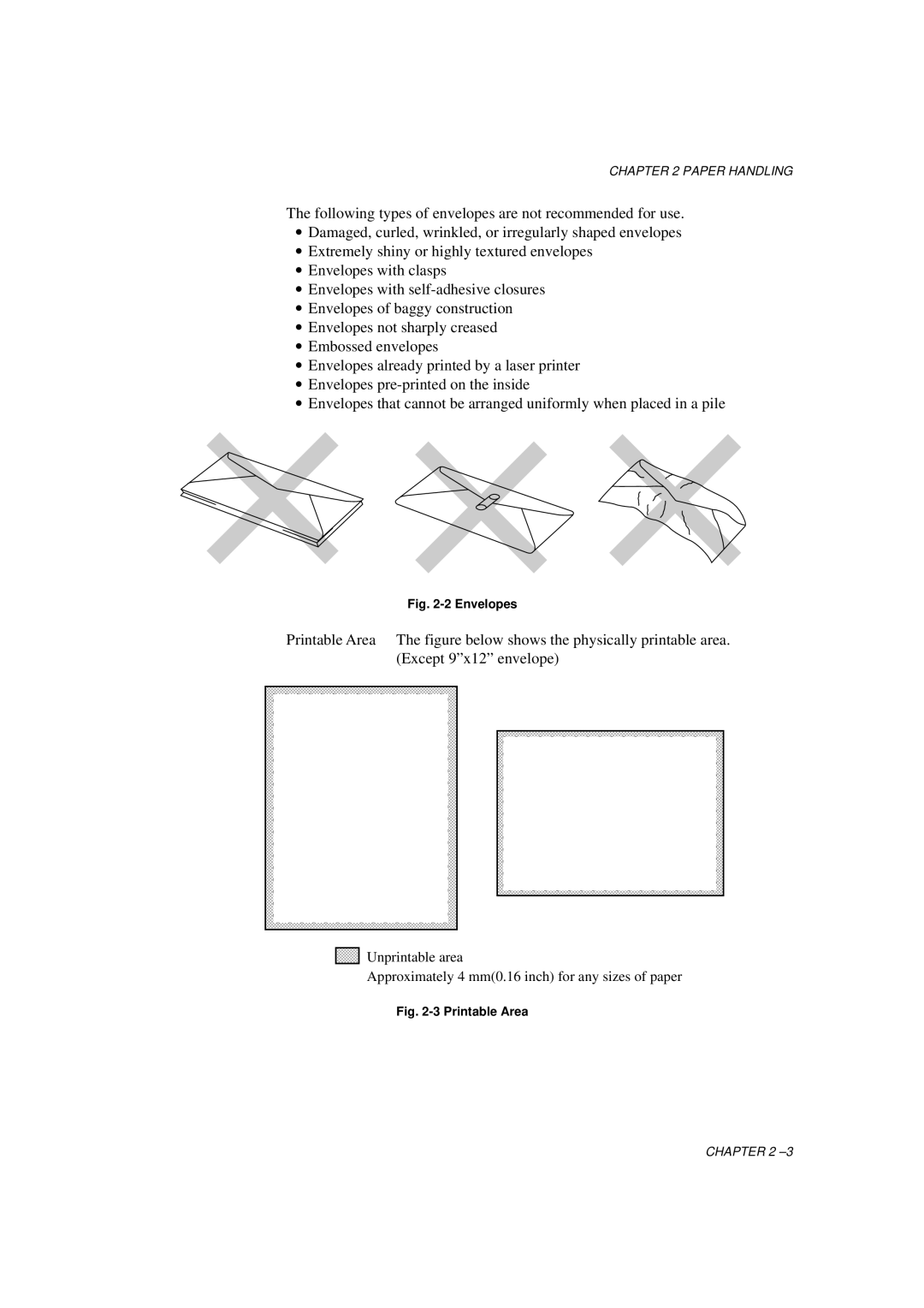 Brother HL-760 Series manual Envelopes 