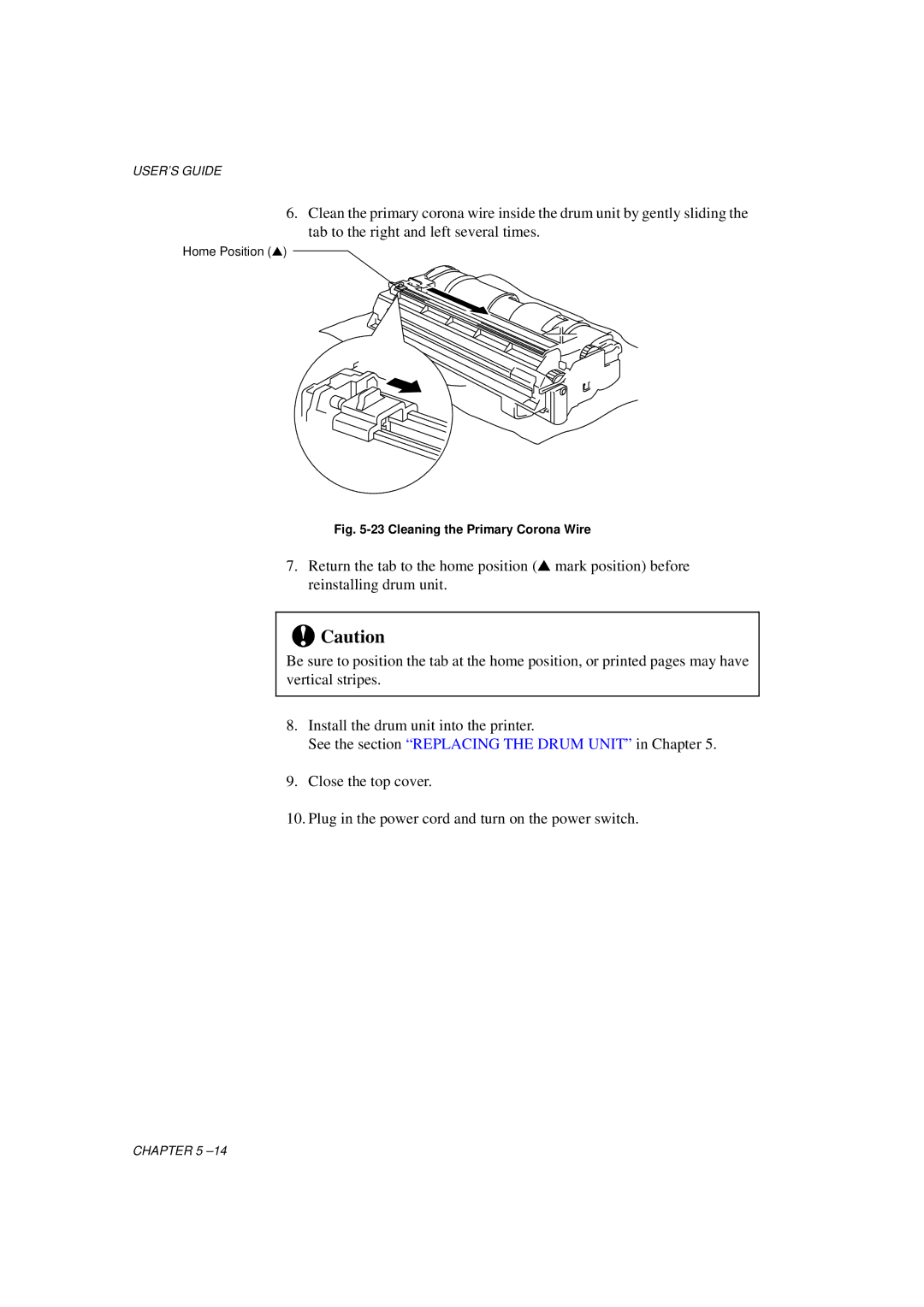 Brother HL-760 Series manual Cleaning the Primary Corona Wire 