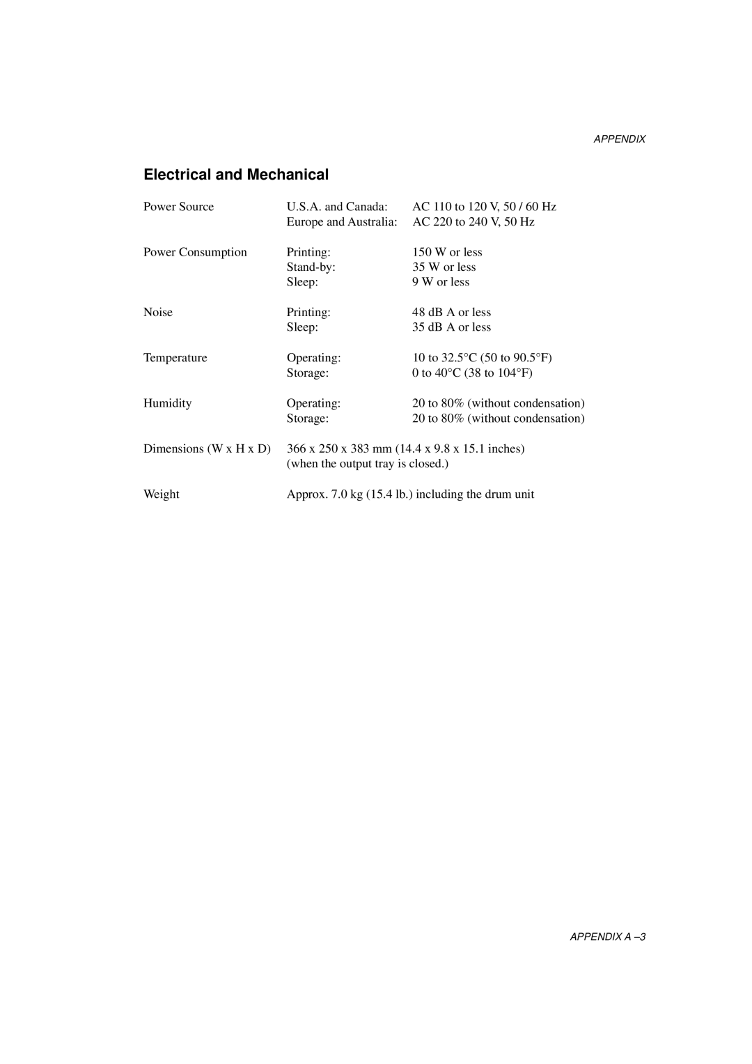 Brother HL-760 Series manual Electrical and Mechanical 