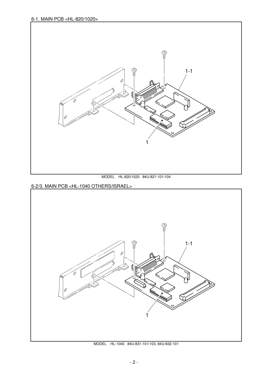 Brother HL-1020, HL-820 manual Main PCB HL-1040 OTHERS/ISRAEL 