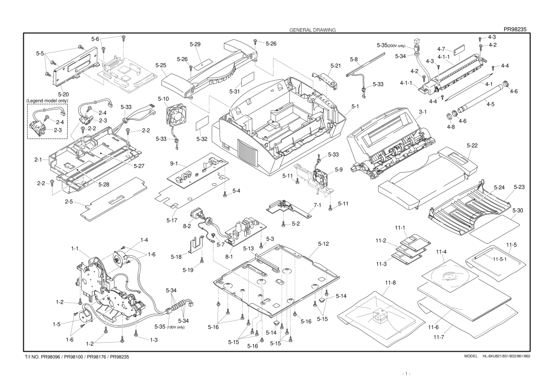 Brother HL-820, HL-1020, HL-1040 manual PR98235 