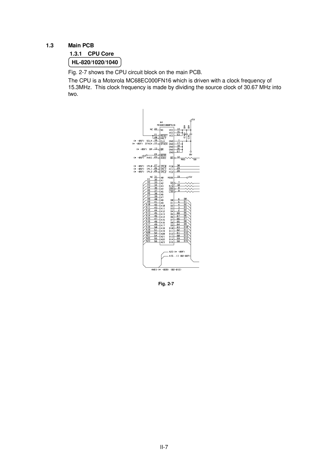 Brother HL-1040, HL-1020 manual Main PCB CPU Core HL-820/1020/1040 