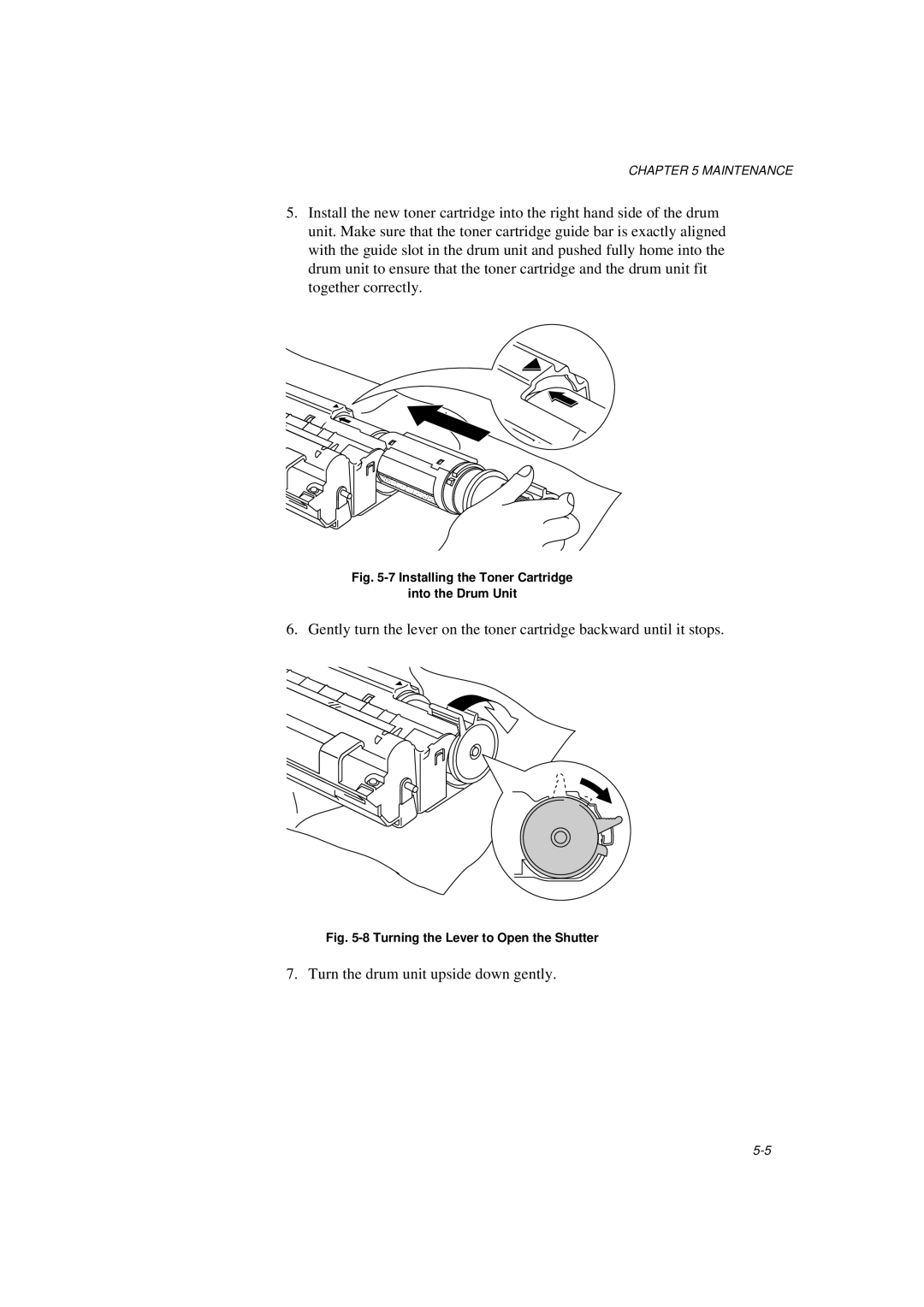 Brother HL-1040, HL-820, HL-1020 manual Turn the drum unit upside down gently 