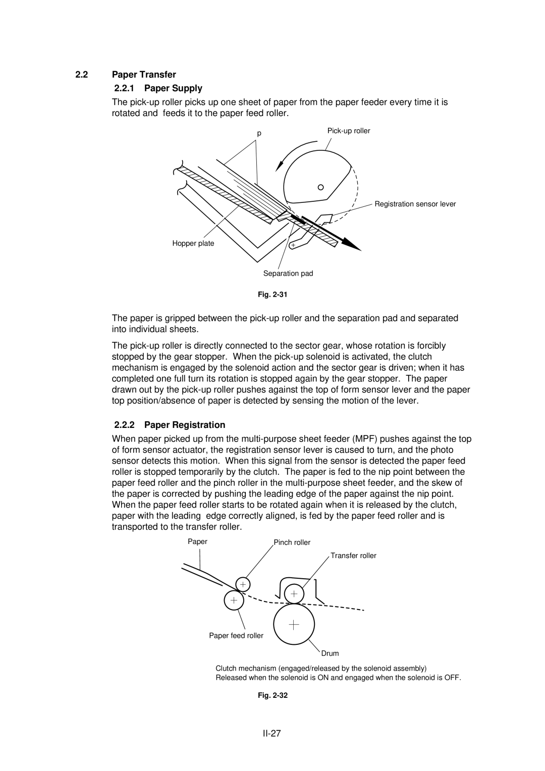 Brother HL-1020, HL-820, HL-1040 manual Paper Transfer Paper Supply, Paper Registration 