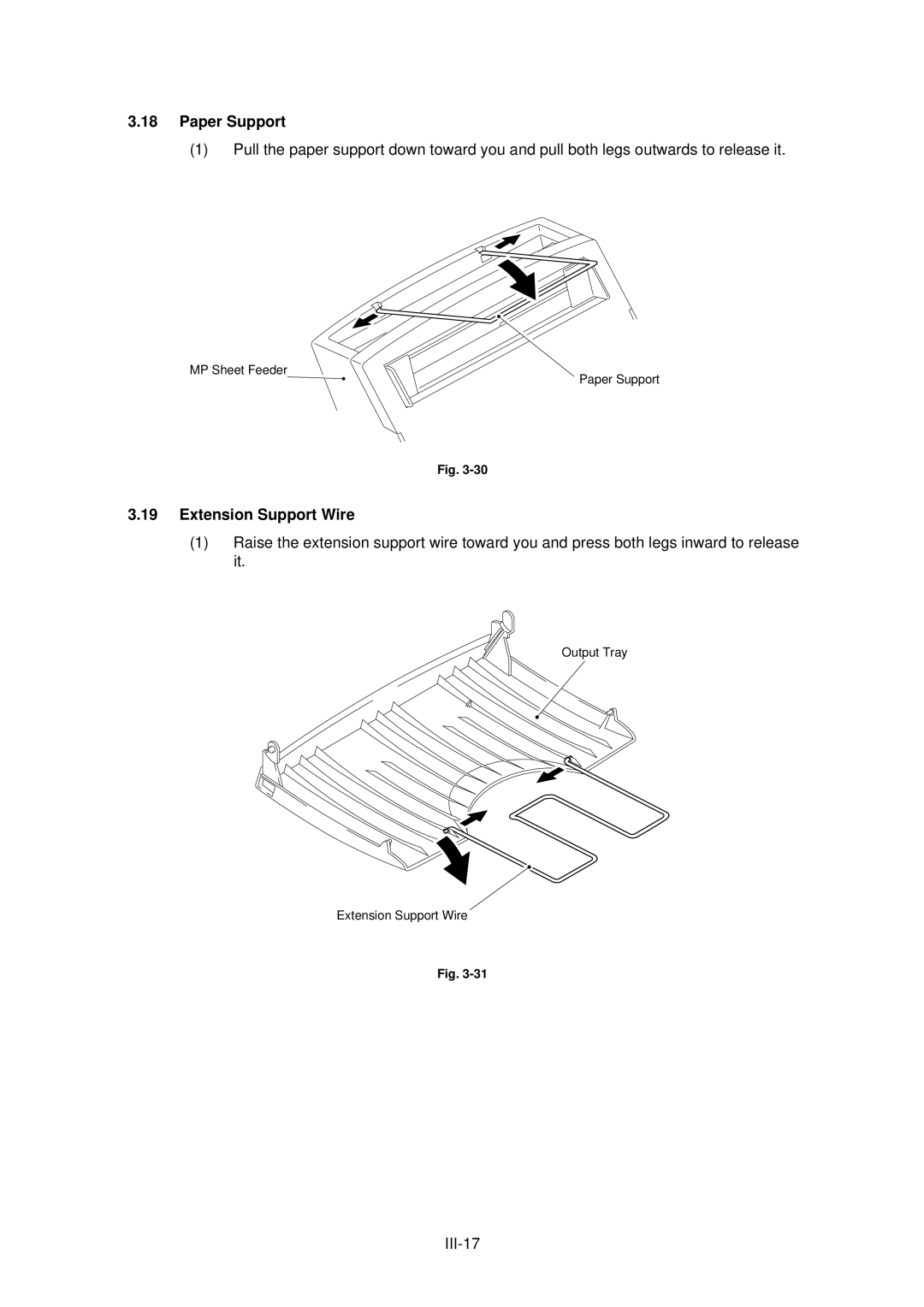 Brother HL-820, HL-1020, HL-1040 manual Paper Support, Extension Support Wire 